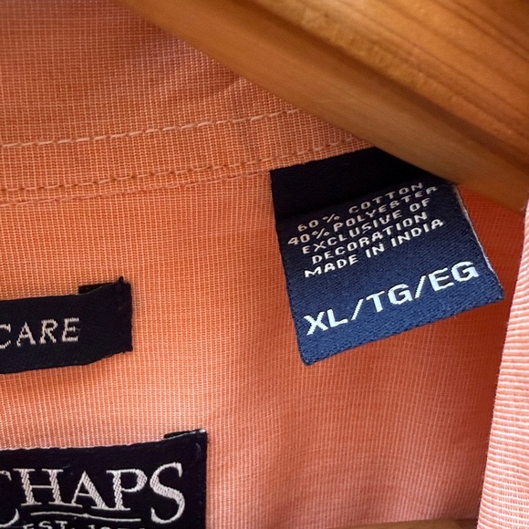 Men's Peach Short Sleeve Button Up Shirt - Picture 4 of 7